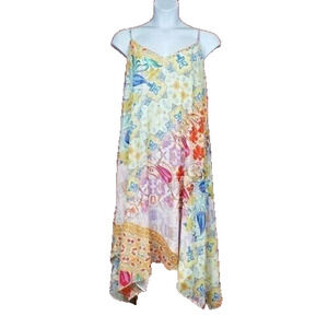 City Chic Print Chiffon Handkerchief Hem Dress Sz 14 Mulitcolor NWT Flowy SUMMER